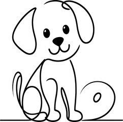 Cute, playful, cartoon dog illustration that brings warm, welcome feeling to any design