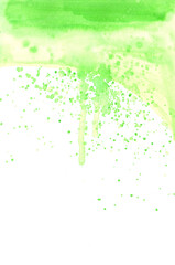 Obraz premium Watercolor Green Splash Background with Fresh Spring Vibes