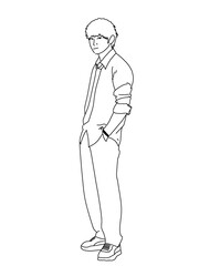 vector illustration of a man in uniform