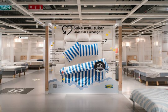 PENANG, MALAYSIA - MAR 03, 2025: IKEA bedroom photo shooting pop up booth at IKEA Batu Kawan Penang