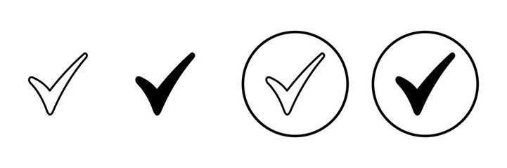 Check mark icon vector. Tick mark sign and symbol