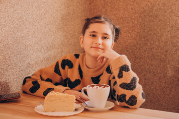 A short break for a cup of cocoa at a coffee shop