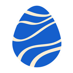 Abstract colorful decorated cute cartoon Easter egg with waves