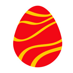 Abstract colorful decorated cute cartoon Easter egg with waves