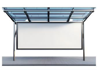 Empty billboard isolated on a transparent background
