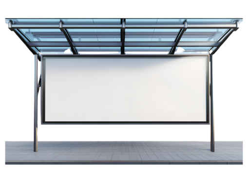 Empty billboard isolated on a transparent background
