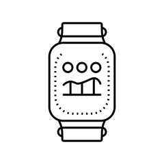smart watches black line icon for digital and print projects.