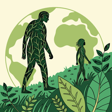 Ethereal Giant Figs Guarding Nature's Embrace calm blue green light serene purple shadow  