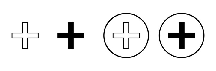 Fototapeta premium Plus icon vector. Add plus sign and symbol
