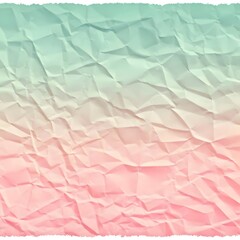 Obraz premium A pale mint and blush pink crumpled paper texture with slightly frayed edges, Ai Generated