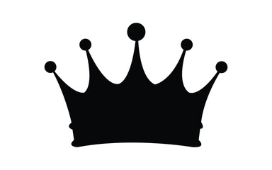 Simple Black Crown Silhouette icon vector isolated on white background