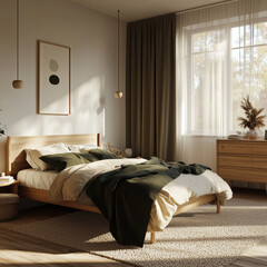 cosy bedroom with bed