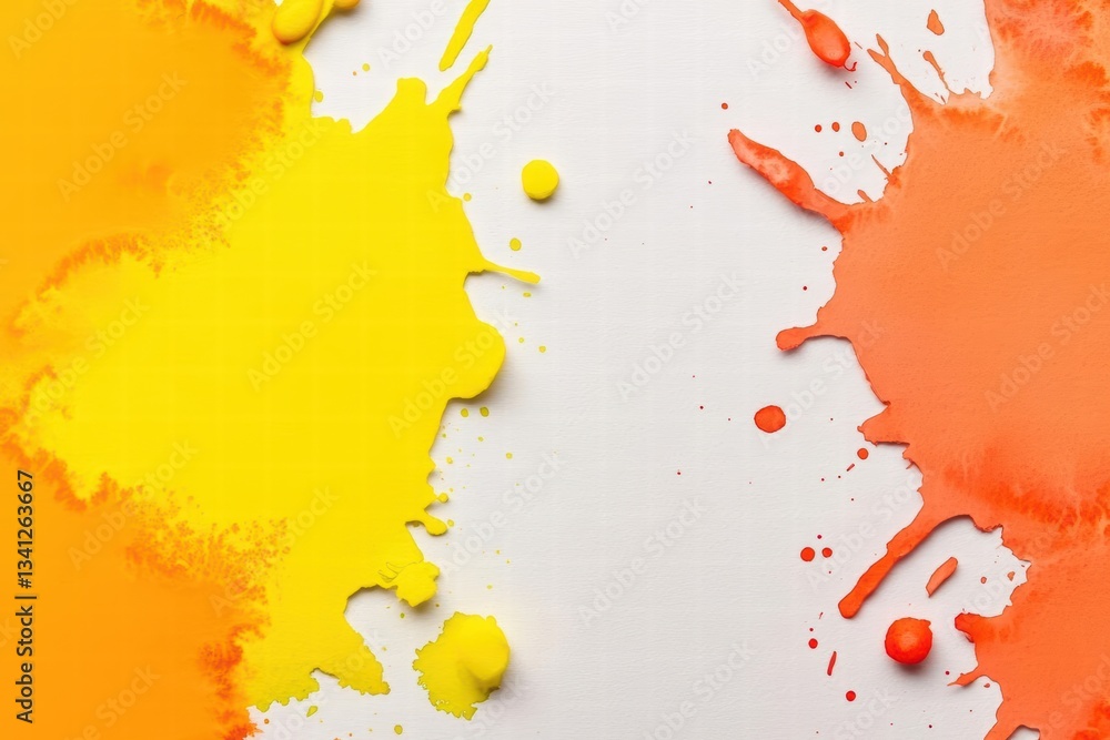 Aufkleber vibrant paint splatter on a clean white background creating an energetic watercolor effect ideal for
