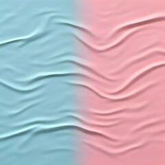 Obraz premium A pastel blue and soft pink textured paper background with gentle wrinkle effects, AI Generated