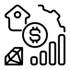 Asset icon, line icon style