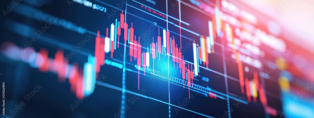 Aufkleber abstract financial chart with colorful candlestick patterns