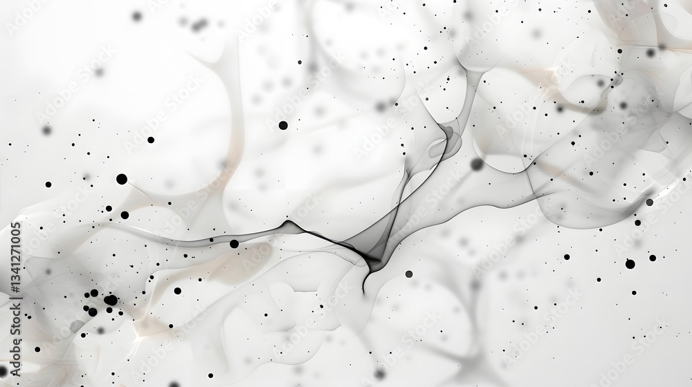 Poster mysterious and expressive abstract composition featuring a dynamic pattern of organic ink blot shape