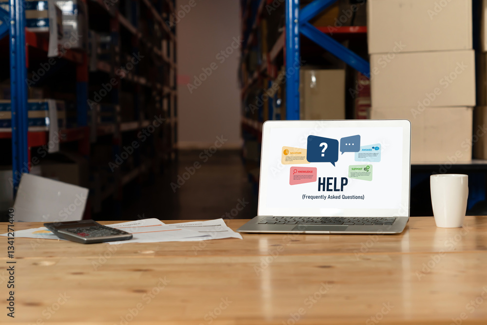 Poster help screen on the website provide answer to faq frequently asked question snugly with knowledge inf