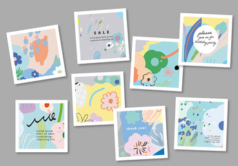 Abstract Universal Artistic Cards Layout