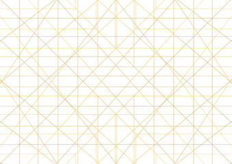 abstract 3d background, golden vector perspective grid lines creating geometric pattern