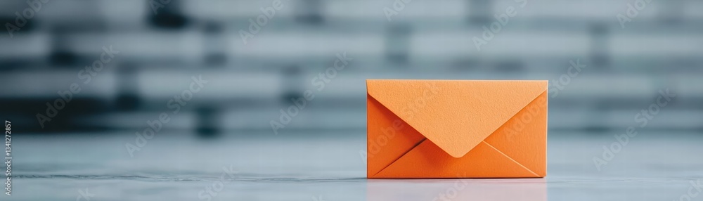 Poster bright orange envelope ready for mailing or sending newsletters with a clean and modern layout desig