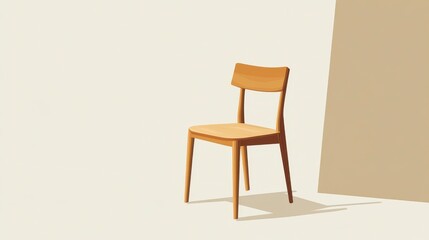 Simple Wooden Chair Illustration - Modern Furniture Design