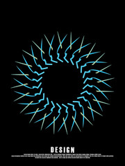 Music poster design background. Electro Sound Cover template with dynamic abstract gradient circular geometric shapes and lines for social media, technology, digital, flyer, party, festival, club, etc