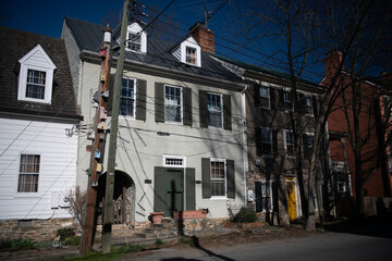 Historic village of Waterford, near Washington, D.C. Virginia. Stone and brick dwellings.