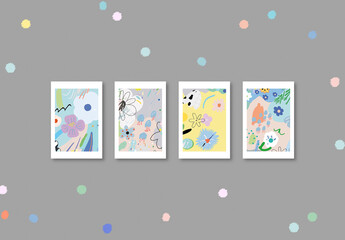 Abstract Universal Artistic Cards Layout