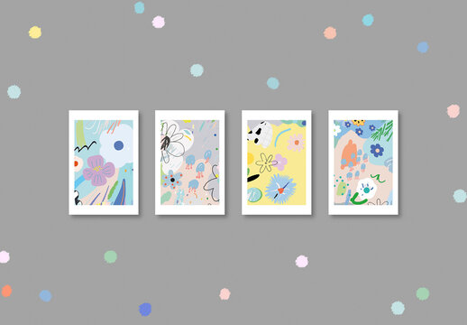 Abstract Universal Artistic Cards Layout