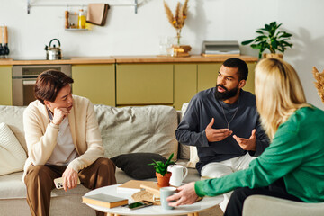 Engaging discussions among young men in a cozy home book club environment
