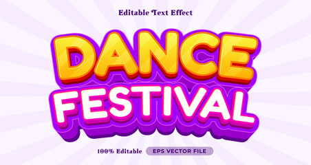 Dance festival editable text effect, graphic style collection