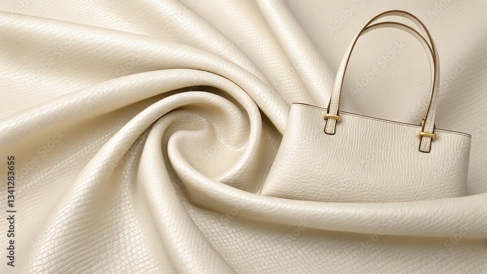 Aufkleber Elegant fabric with a sketch of a handbag, creating a stylish and modern design.