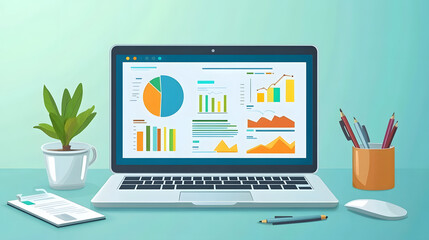 Professional Laptop Screen Mockup Ad with Presentation for Marketing Campaigns