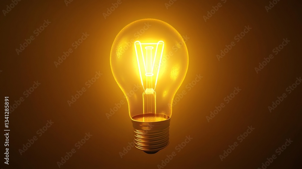 Poster glowing light bulb idea concept with of innovative effect representing creativity intelligence and t