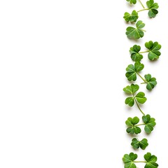St. Patrick's Day Clover Leaf Border White Background Design for Cards