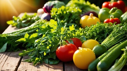 vegetables on the table