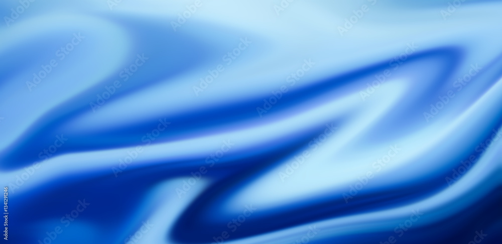 Poster abstract blue background resembling flowing silk fabric creating smooth waves