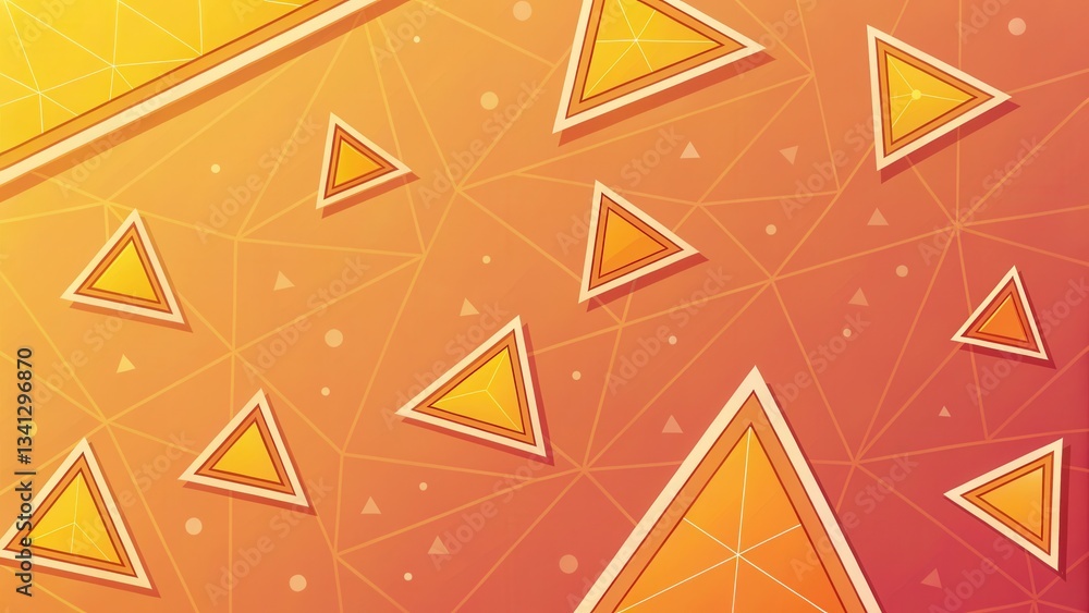 Aufkleber Vibrant geometric pattern with triangles in warm gradient colors.