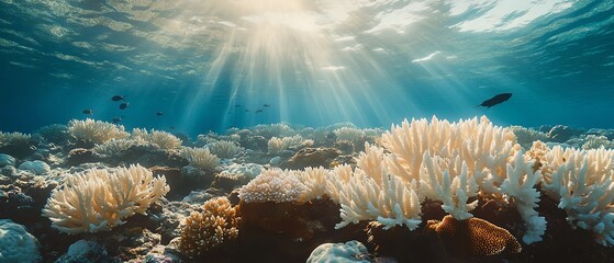A diverse range of marine species swimming among vibrant coral reefs, representing the ecological importance of the Great Barrier Reef and ongoing conservation initiatives