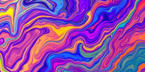 Obraz premium Vibrant liquid paint swirls, psychedelic abstract patterns, cosmic color flow, vibrant, texture