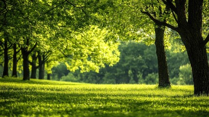 Naklejka premium an abstract spring scene dominated by green.