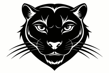 a panther head line art silhouette vector illustration