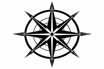Fototapeta premium compass rose line art silhouette vector illustration