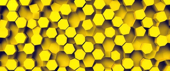 Abstract geometric honeycomb pattern of vibrant yellow hexagons , surface, hexagonal pattern