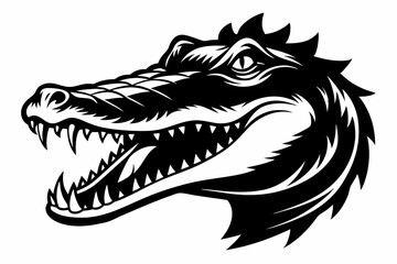 Naklejka premium crocodile head line art silhouette vector illustration