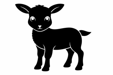 cute lamb line art silhouette vector illustration