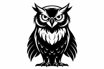 owl line art silhouette vector illustration
