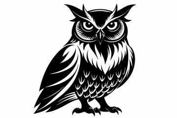Obraz premium owl line art silhouette vector illustration