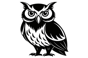 Fototapeta premium owl line art silhouette vector illustration